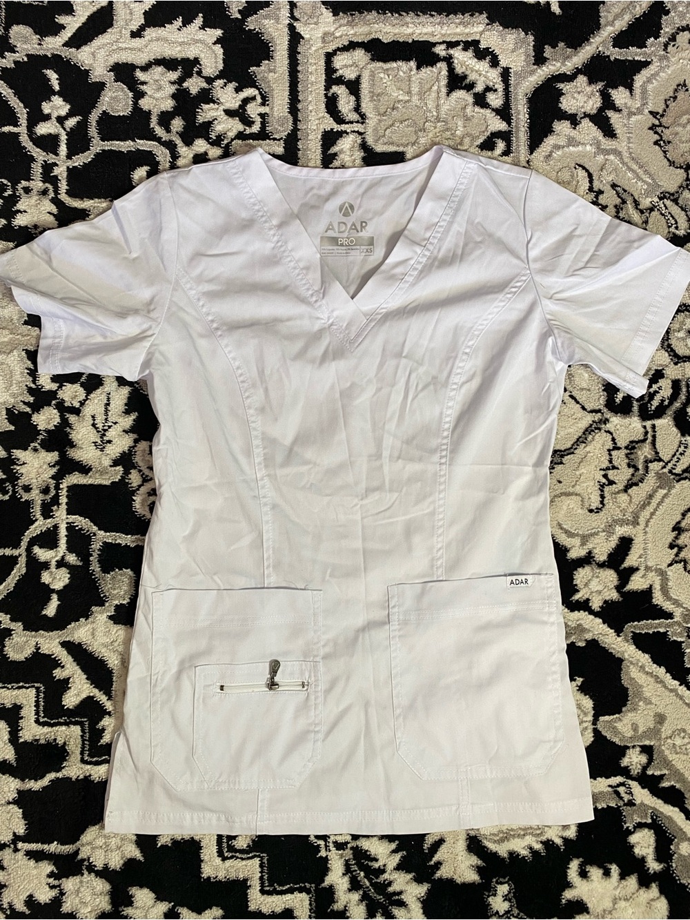 Ada Pro White top and bottom Medical Scrub, used once for nursing graduation